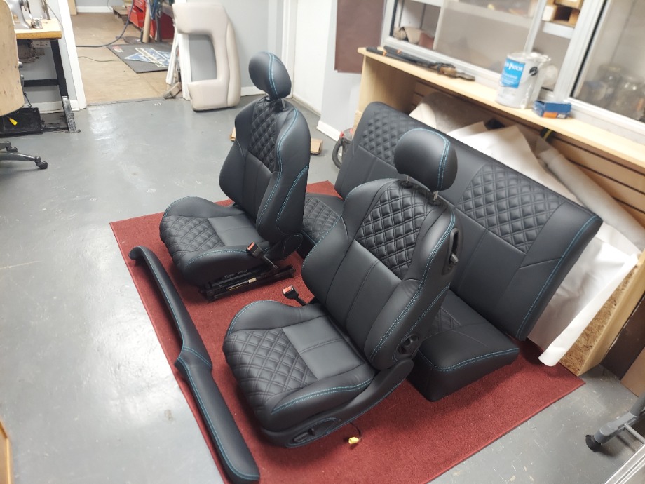 Modern seats for your classic car.  Custom Upholstery 