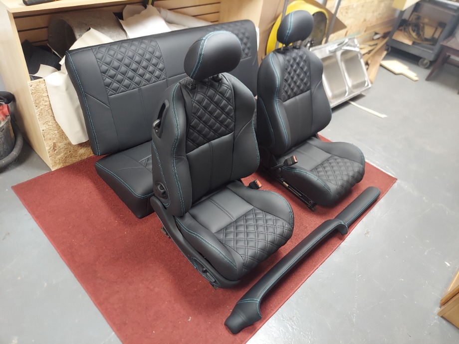 Modern seats for your classic car.  Custom Upholstery 