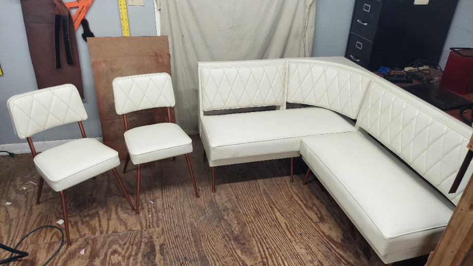 1950's KITCHEN RESTAURANT BOOTH AND CHAIRS  Custom Upholstery 